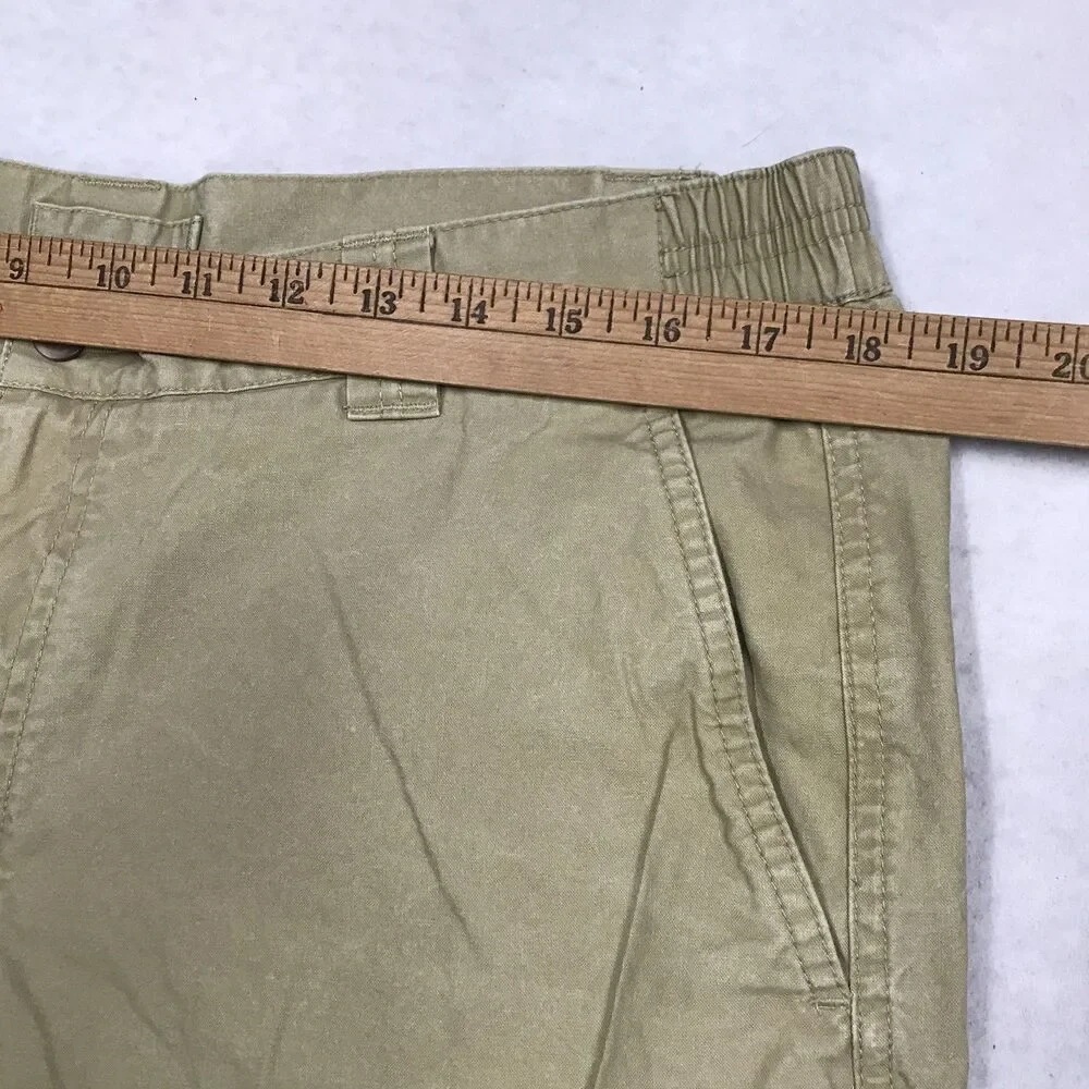 LL BEAN Tropic Weight Cargo Shorts Men 36 Khaki  Comfort Adjustable Waist